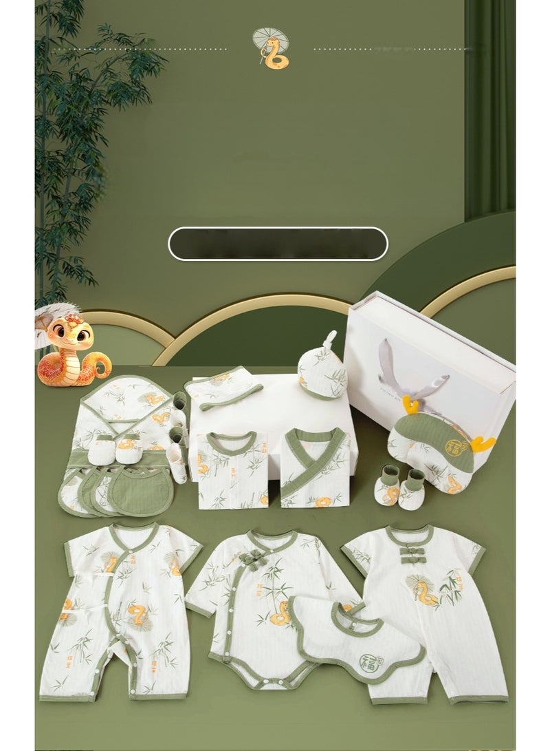 MIXDE 23 pieces of baby clothes gift box, newborn summer newborn set, newborn pure cotton baby meeting gift supplies, full moon - Image 4